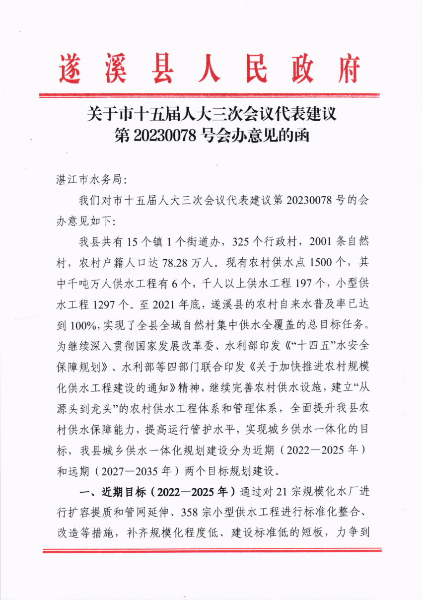 關(guān)于市十五屆人大三次會議代表建議第20230078號會辦意見的函_00.png