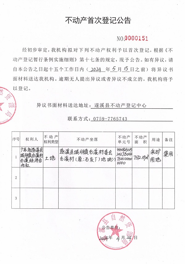 0424不動產(chǎn)首次登記公告（廣東省遂溪縣城月鎮(zhèn)后溪村后溪經(jīng)濟合作社）2.jpg