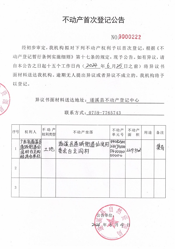 0604不動產(chǎn)首次登記公告（廣東省遂溪縣遂城街道仙鳳村白立溝經(jīng)濟合作社）5.jpg