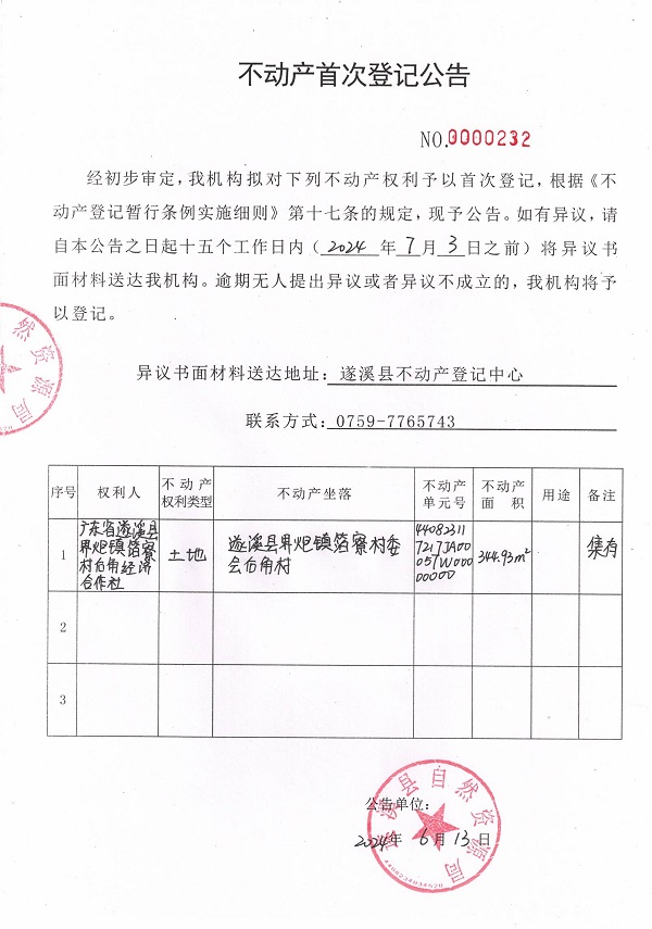 0613不動產(chǎn)首次登記公告（廣東省遂溪縣界炮鎮(zhèn)箔寮村后角經(jīng)濟合作社）1.jpg